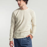 Bianco Burro + Beige Avena | Maglia Uomo Cotone Rigenerato Noa