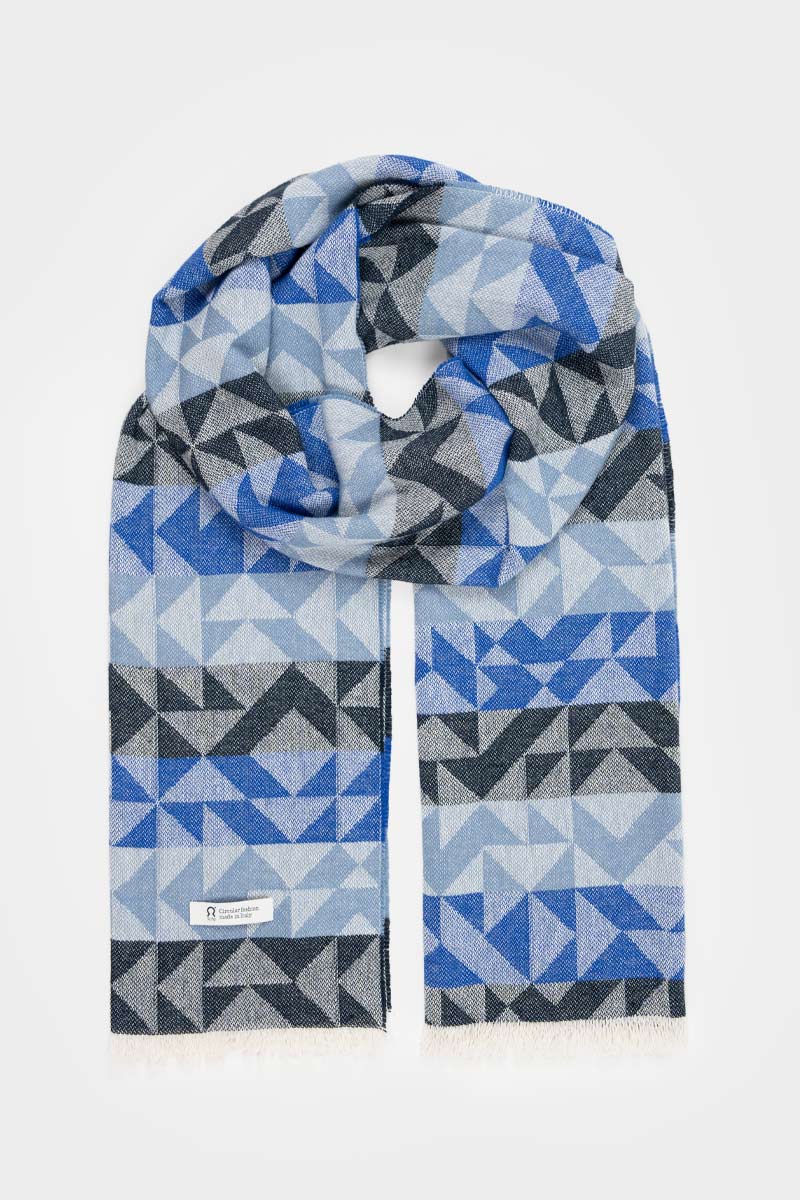 Sciarpa Scialle Donna Cotone Rigenerato Eris Blu - Moda Etica Rifò