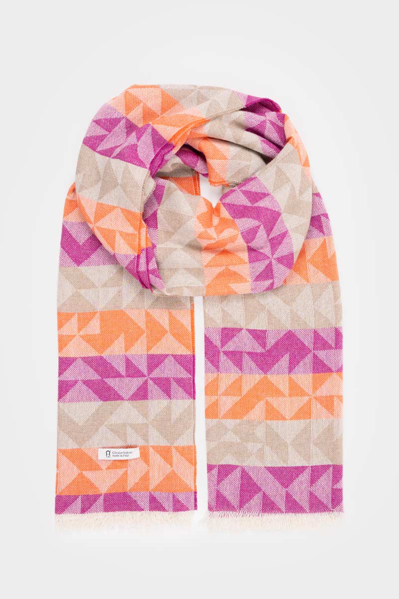 Sciarpa Scialle Donna Cotone Rigenerato Eris Rosa - Moda Etica Rifò