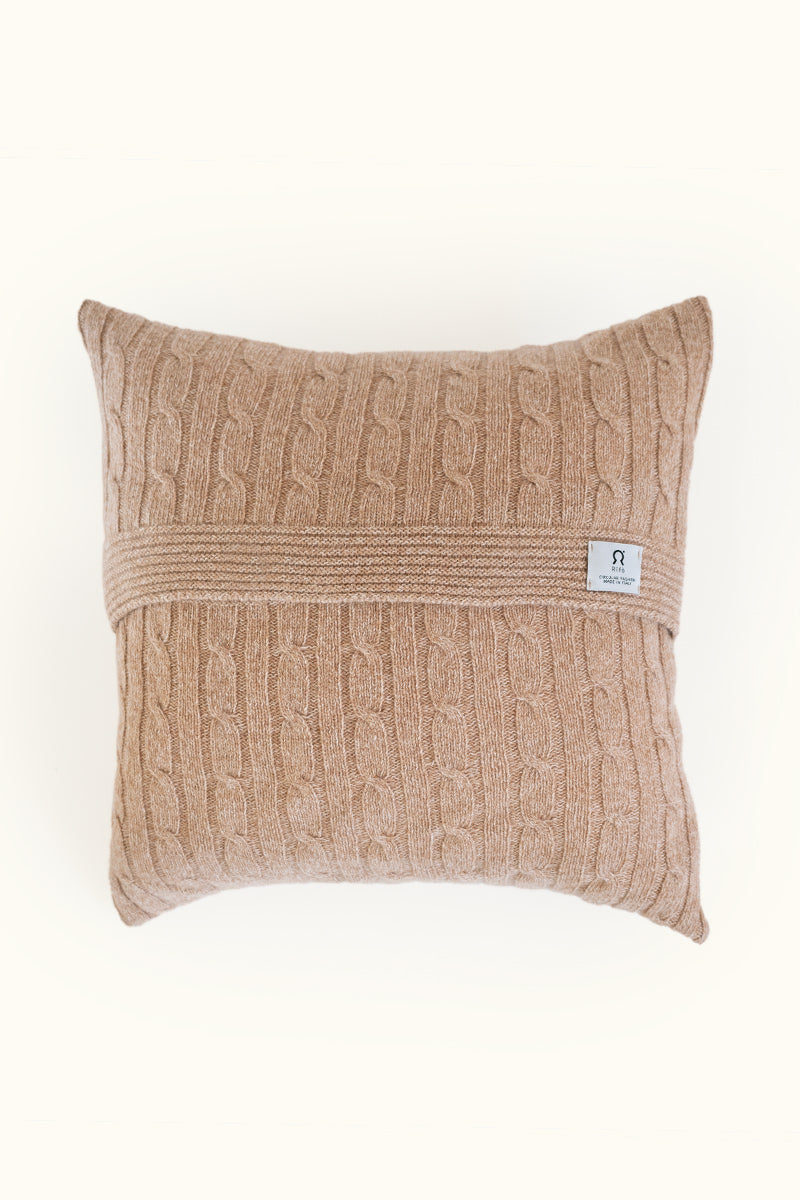 Copricuscino Cashmere Rigenerato Nedo Beige Sughero - Rifò