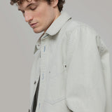 Overshirt Giacca Denim Rigenerato Unisex Remi Bianco Ecrù - Rifò Lab Moda circolare made in Italy