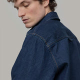 Overshirt Giacca Denim Rigenerato Unisex Remi Blu Indigo - Rifò Lab Moda circolare made in Italy