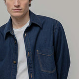 Overshirt Giacca Denim Rigenerato Unisex Remi Blu Indigo - Rifò Lab Moda circolare made in Italy