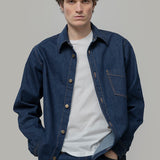 Overshirt Giacca Denim Rigenerato Unisex Remi Blu Indigo - Rifò Lab Moda circolare made in Italy