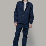 Overshirt Giacca Denim Rigenerato Unisex Remi Blu Indigo - Rifò Lab Moda circolare made in Italy