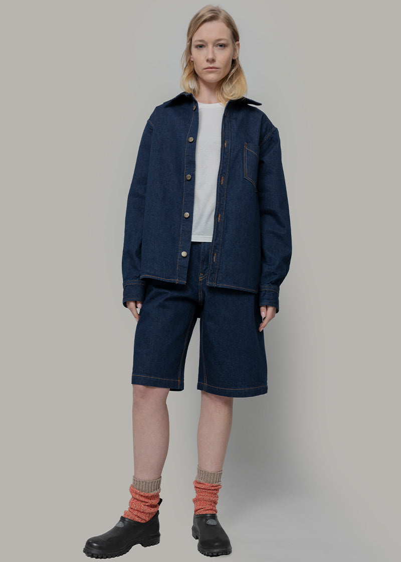 Bermuda Donna Jeans Lea Indigo Blu - Rifò Lab Moda circolare made in Italy