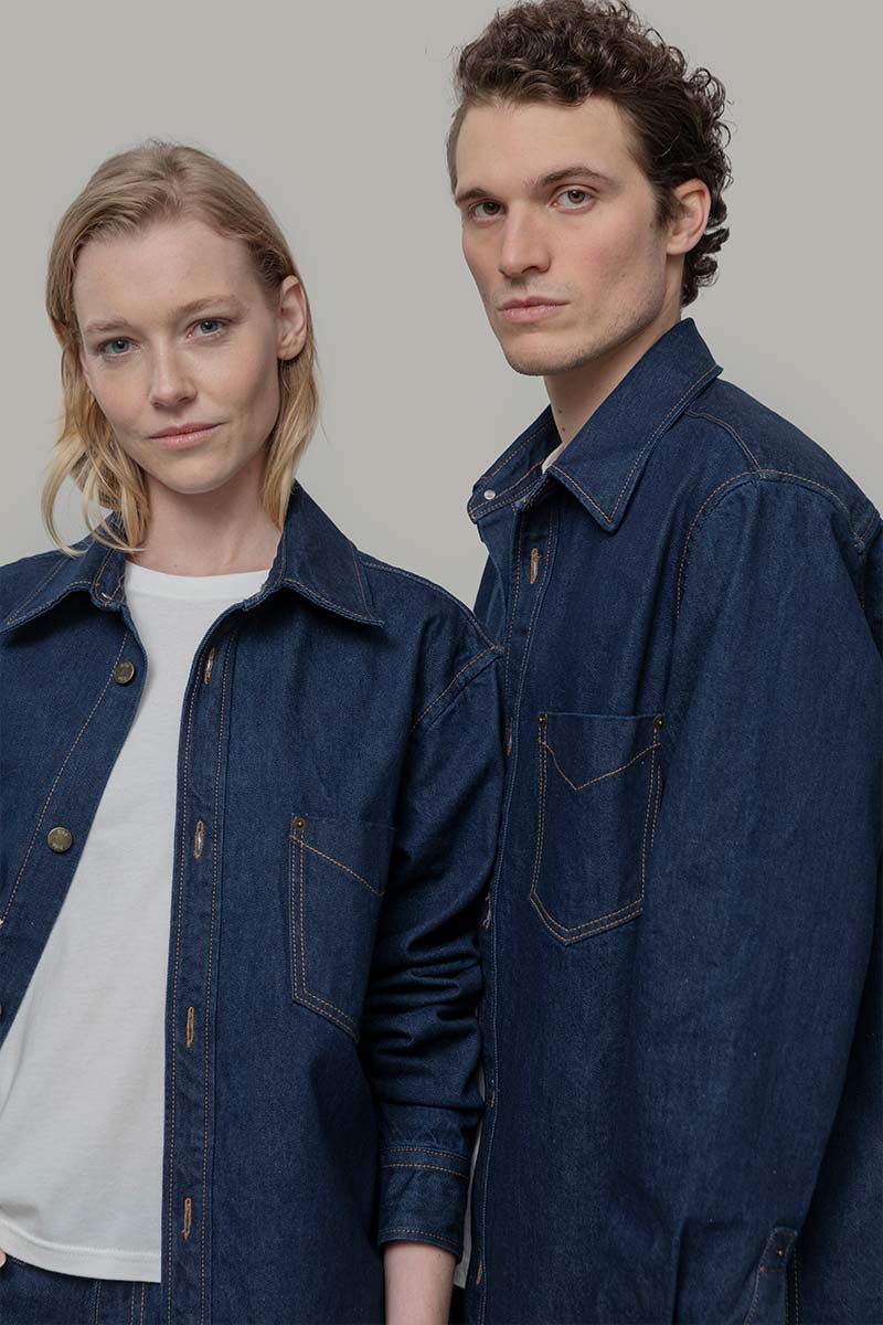 Overshirt-Giacca-Denim-Rigenerato-Unisex-Demi-4 - Rifò Lab Moda Circolare Made in Italy