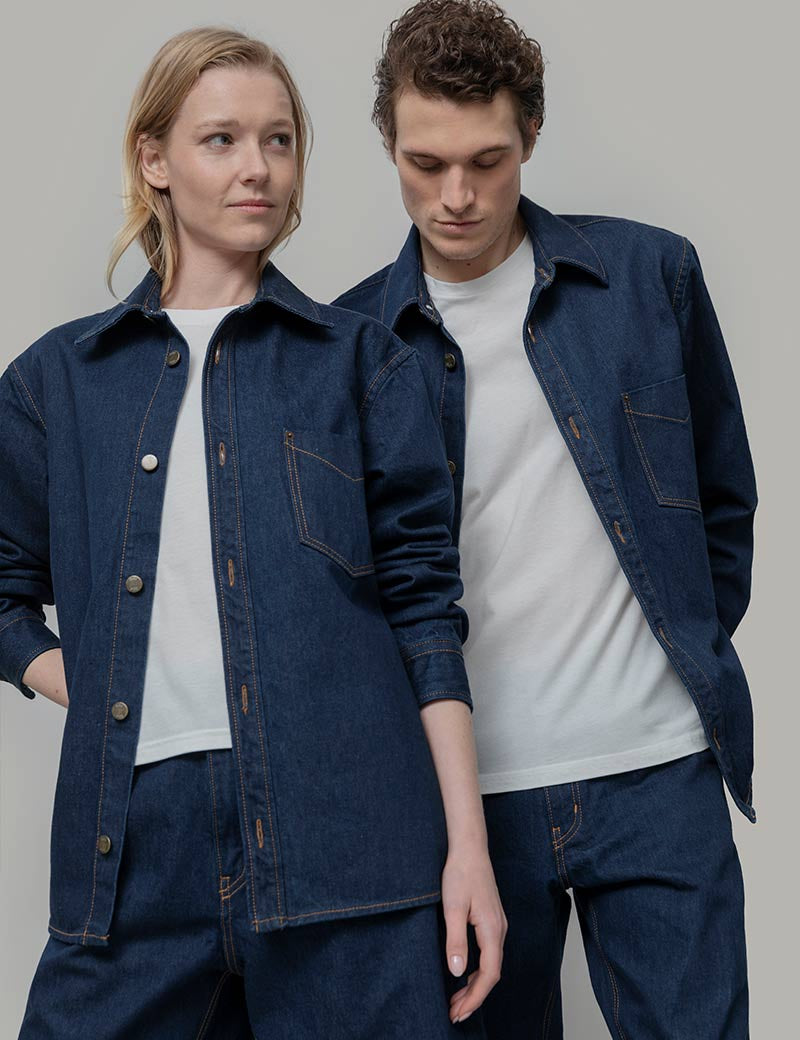 Overshirt-Giacca-Denim-Rigenerato-Unisex-Demi-5 - Rifò Lab Moda Circolare Made in Italy