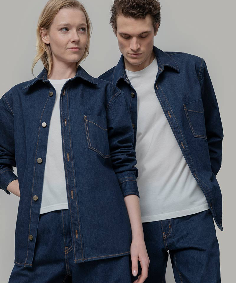 Overshirt-Giacca-Denim-Rigenerato-Unisex-Demi-5 - Rifò Lab Moda Circolare Made in Italy