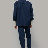 Overshirt Giacca Denim Rigenerato Unisex Remi Blu Indigo - Rifò Lab Moda circolare made in Italy