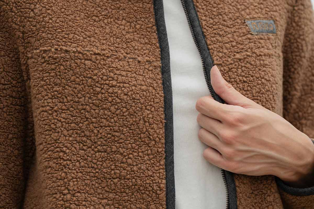 Giacca pile uomo donna in 100% lana riciclata - Rifò Lab Moda circolare made in Italy