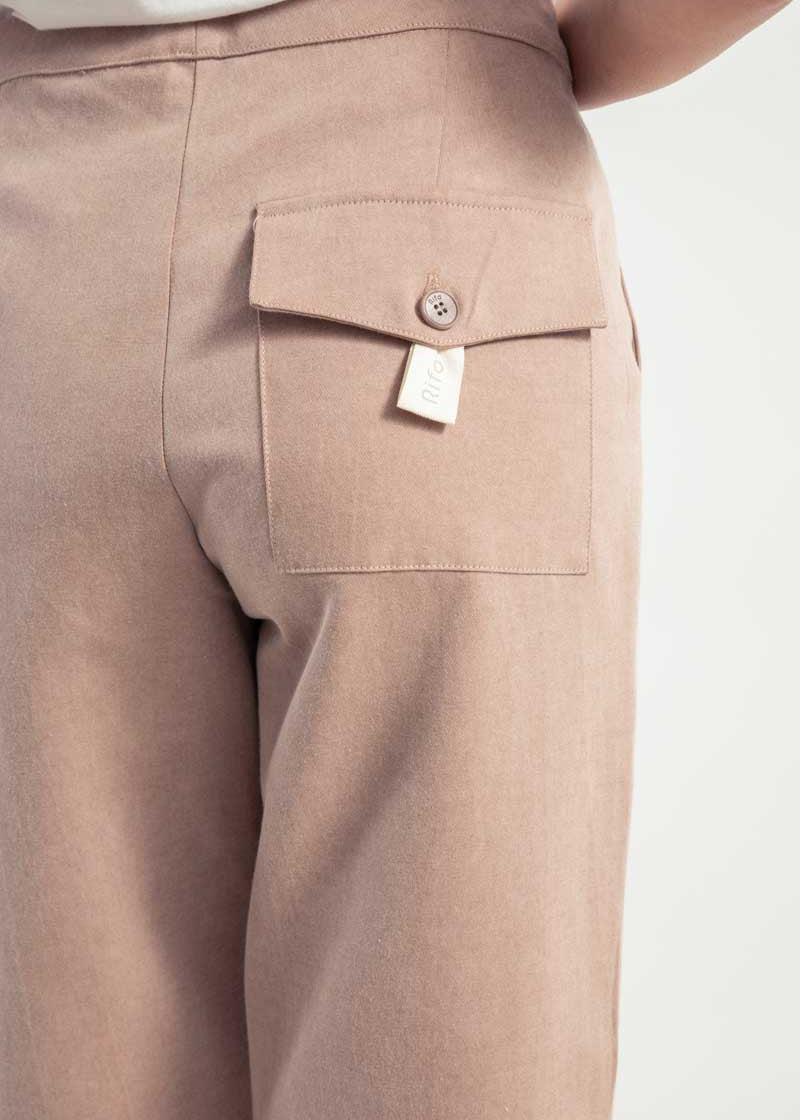 Beige Mandorla | Pantalone Donna Cotone Rigenerato Novilia