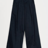 Pantaloni Palazzo Donna Cotone Blu Scuro Felicita - Rifò Lab Moda circolare made in Italy
