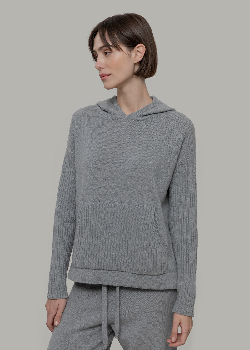 Grigio Calce | Felpa Donna Cashmere Rigenerato Fiona