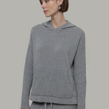 Grigio Calce | Felpa Donna Cashmere Rigenerato Fiona