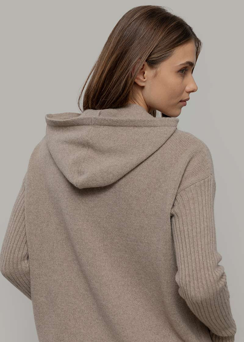 Beige Sabbia | Felpa Donna Cashmere Rigenerato Fiona