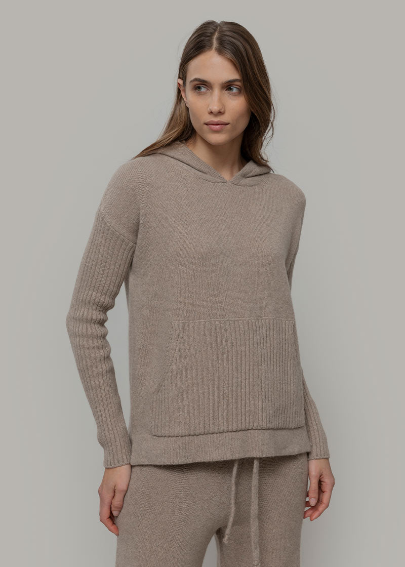 Beige Sabbia | Felpa Donna Cashmere Rigenerato Fiona