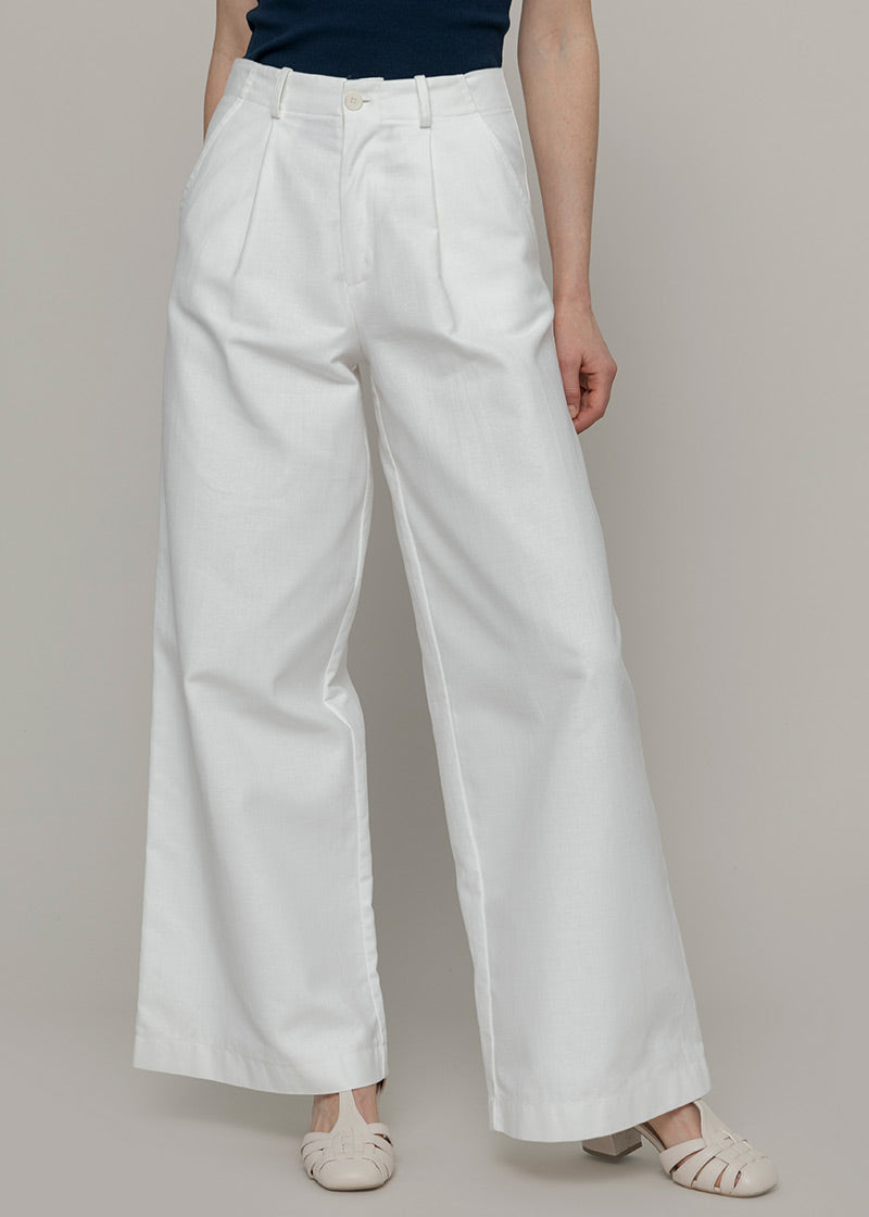 Pantaloni-Palazzo-Dritti-Bianchi-Cotone-Donna-Sostenibile-Isla