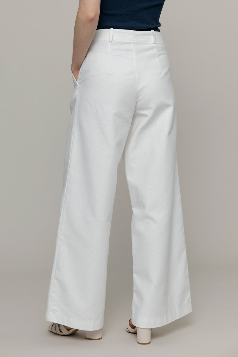 Pantaloni-Palazzo-Dritti-Bianchi-Cotone-Donna-Sostenibile-Isla