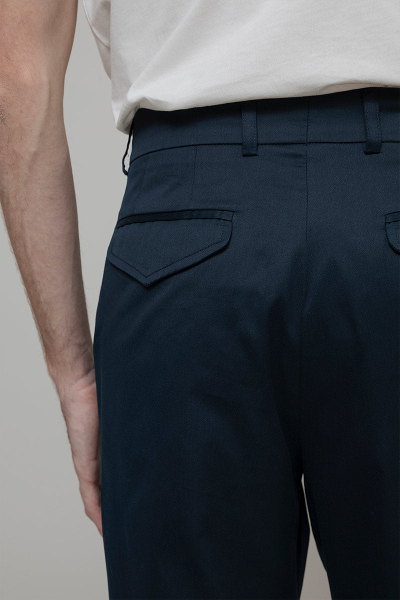 Pantaloni Chino Uomo Cotone Dead Stock Blu Mauro  - Rifò Lab Moda circolare made in Italy