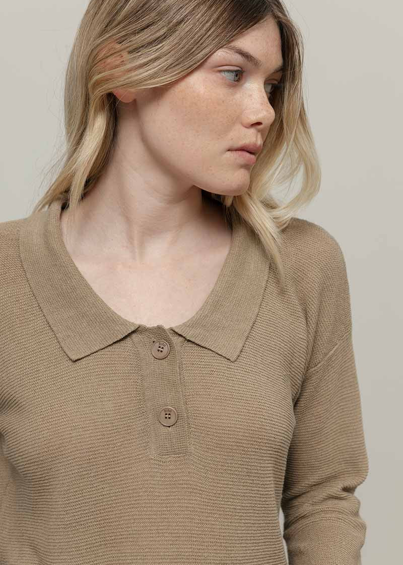 Polo Donna Lino Riciclato Nina Beige