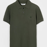 Maglietta Polo Uomo Maniche Corte Cotone Verde Militare Luigi - Rifò