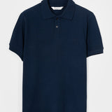 Maglietta Polo Uomo Maniche Corte Cotone Blu Luigi - Rifò