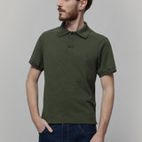 Maglietta Polo Uomo Maniche Corte Cotone Verde Militare Luigi - Rifò