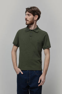 Maglietta Polo Uomo Maniche Corte Cotone Verde Militare Luigi - Rifò