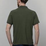 Maglietta Polo Uomo Maniche Corte Cotone Verde Militare Luigi - Rifò