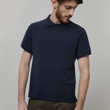 Maglietta Polo Uomo Maniche Corte Cotone Blu Luigi - Rifò