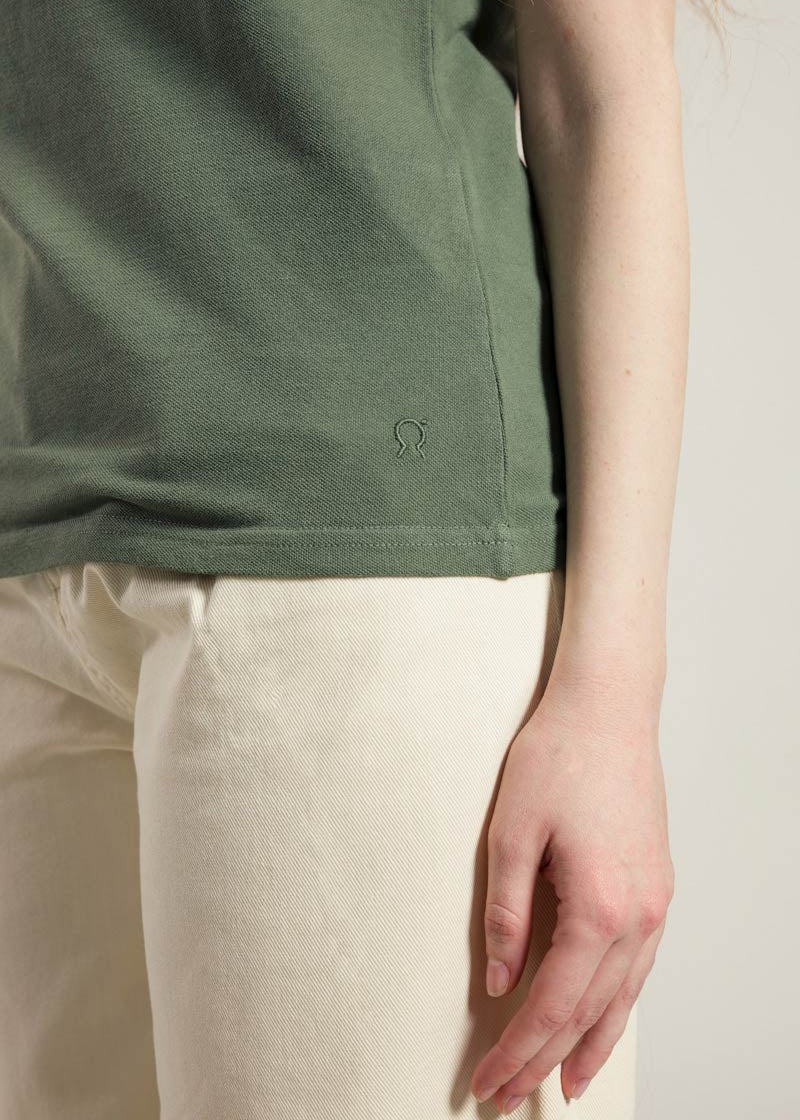 Verde Olivo | Polo donna cotone rigenerato