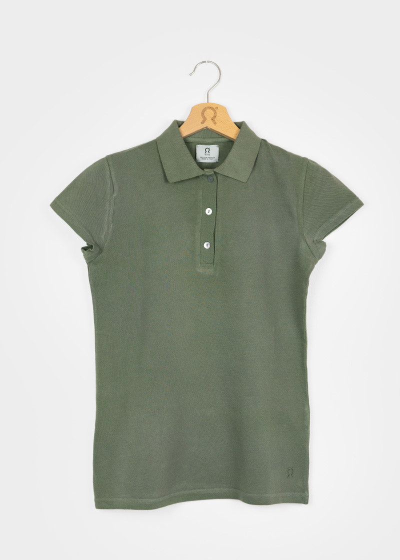 Verde Olivo | Polo donna cotone rigenerato