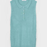 Maglia Polo Donna Senza Maniche Viscosa Rosa Blanca - Rifò Lab Moda circolare made in Italy