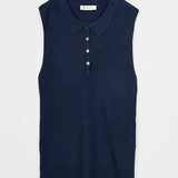 Maglia Polo Donna Senza Maniche Viscosa Rosa Blanca - Rifò Lab Moda circolare made in Italy