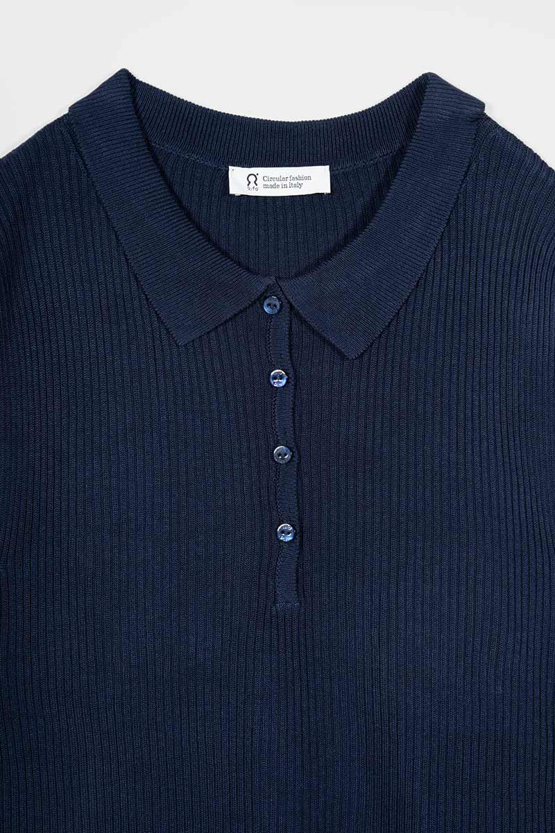 Maglia Polo Donna Senza Maniche Viscosa Rosa Blanca - Rifò Lab Moda circolare made in Italy