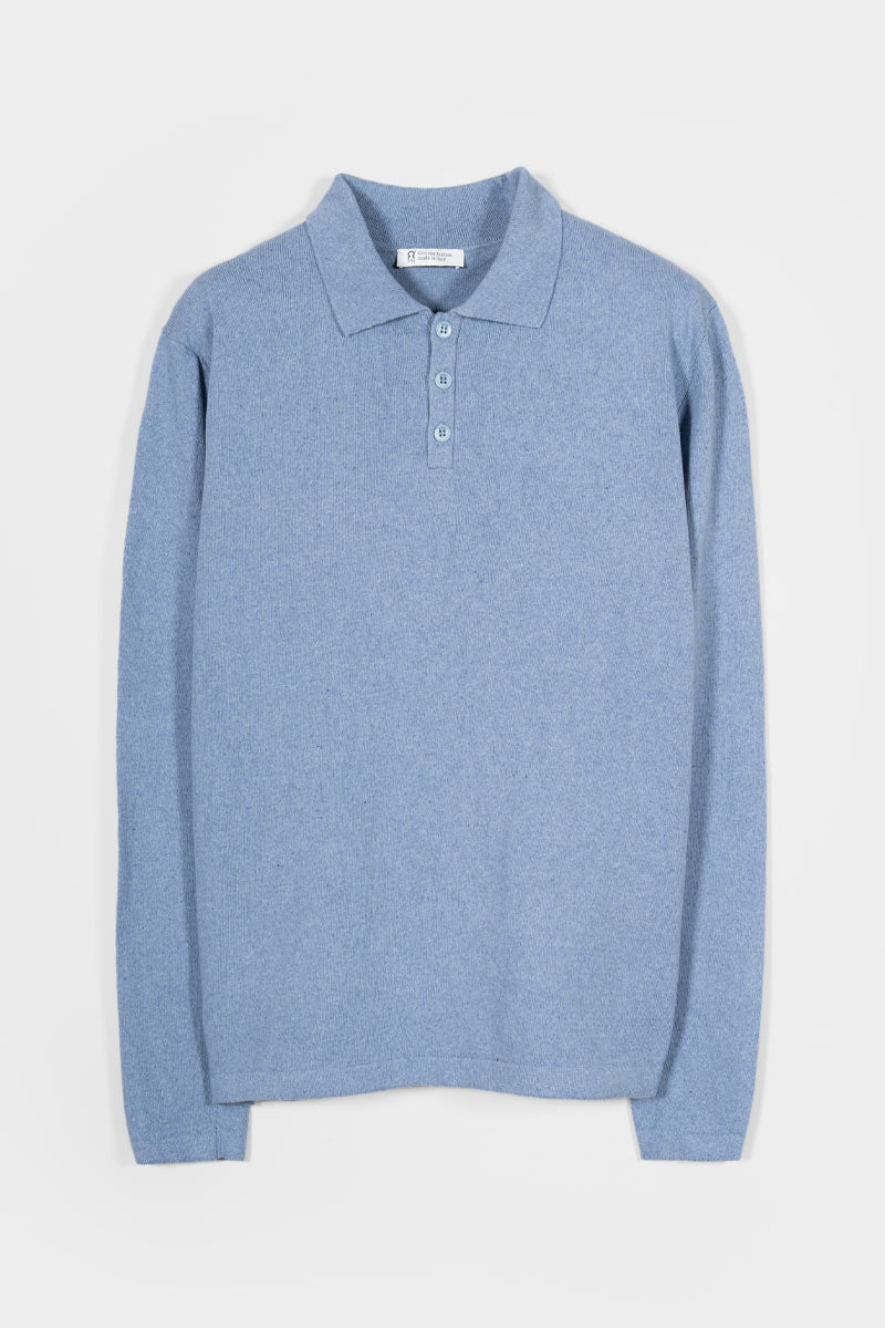 Polo Maniche Lunghe Uomo Cotone Rigenerato Antonio - Rifò Lab Moda circolare made in Italy