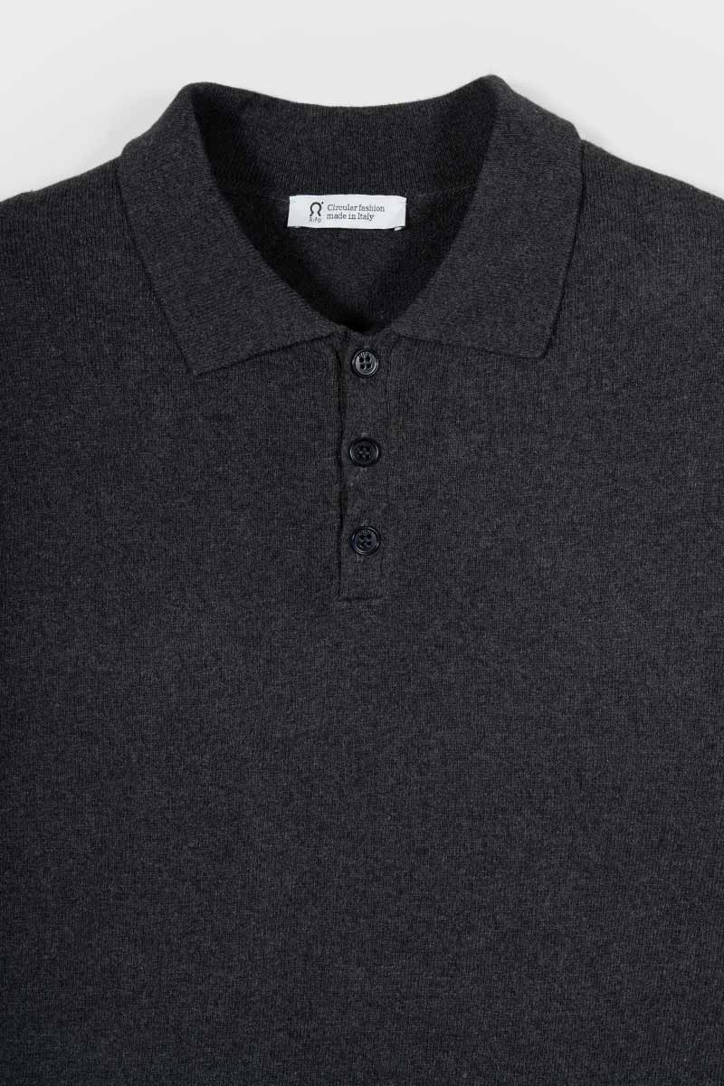 Polo Maniche Lunghe Uomo Cotone Rigenerato Antonio - Rifò Lab Moda circolare made in Italy