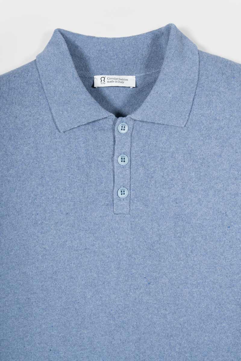 Polo Maniche Lunghe Uomo Cotone Rigenerato Antonio - Rifò Lab Moda circolare made in Italy