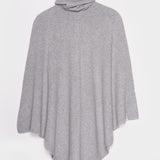 Grigio Calce | Poncho cashmere rigenerato collo alto