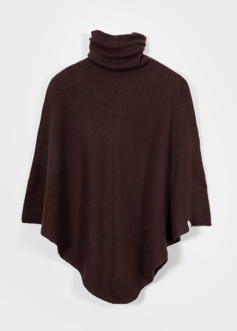 Poncho Donna Cashmere Rigenerato Elisabetta Marrone - Rifò Lab Moda circolare made in Italy