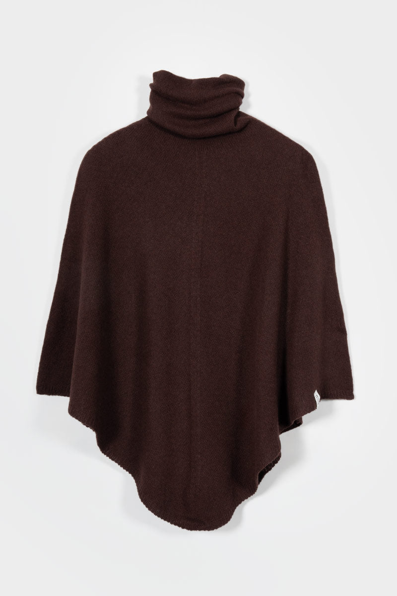 Poncho Donna Cashmere Rigenerato Elisabetta Marrone - Rifò Lab Moda circolare made in Italy
