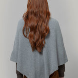 Poncho-donna-cashmere-rigenerato-collo-alto-Elisabetta Rifò Moda circolare made in Italy