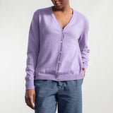 Viola Glicine | Cardigan Donna Light Cashmere Rigenerato Letizia