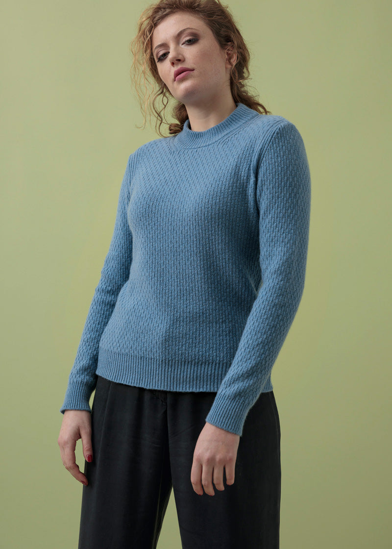 Azzurro Ortensia | Maglia cashmere rigenerato