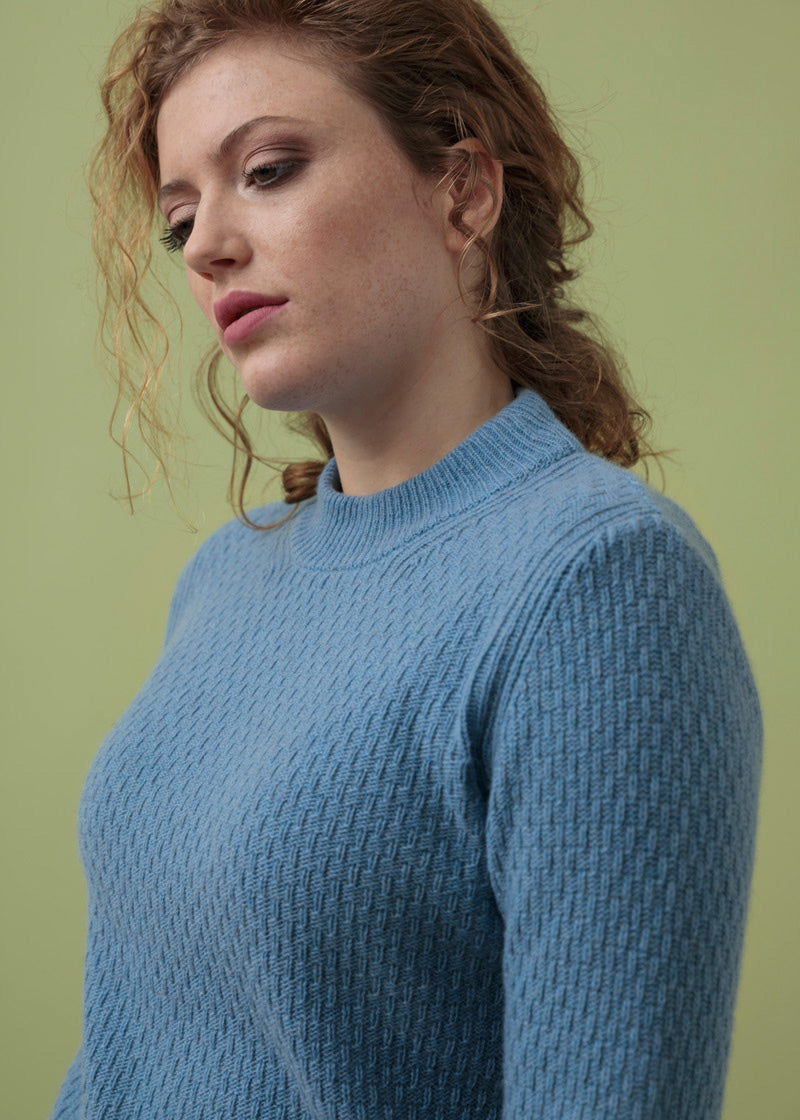 Azzurro Ortensia | Maglia cashmere rigenerato