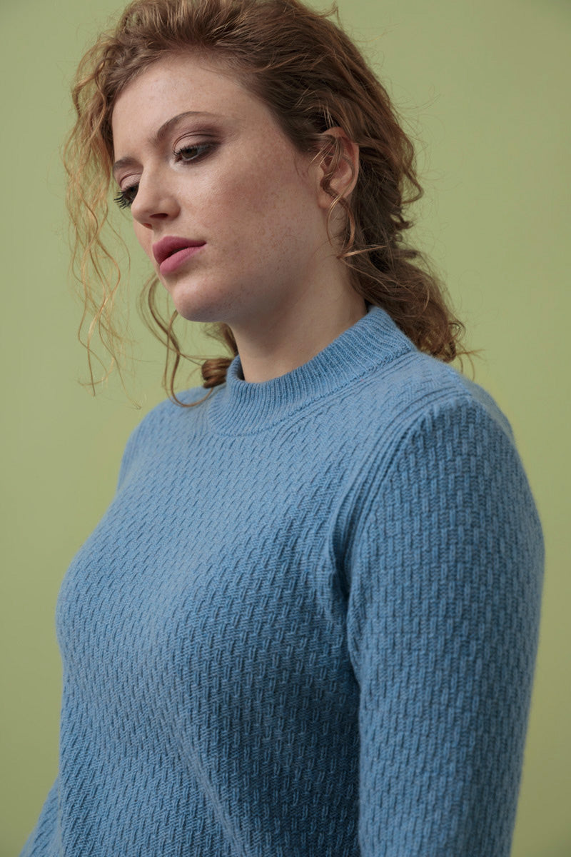 Azzurro Ortensia | Maglia cashmere rigenerato