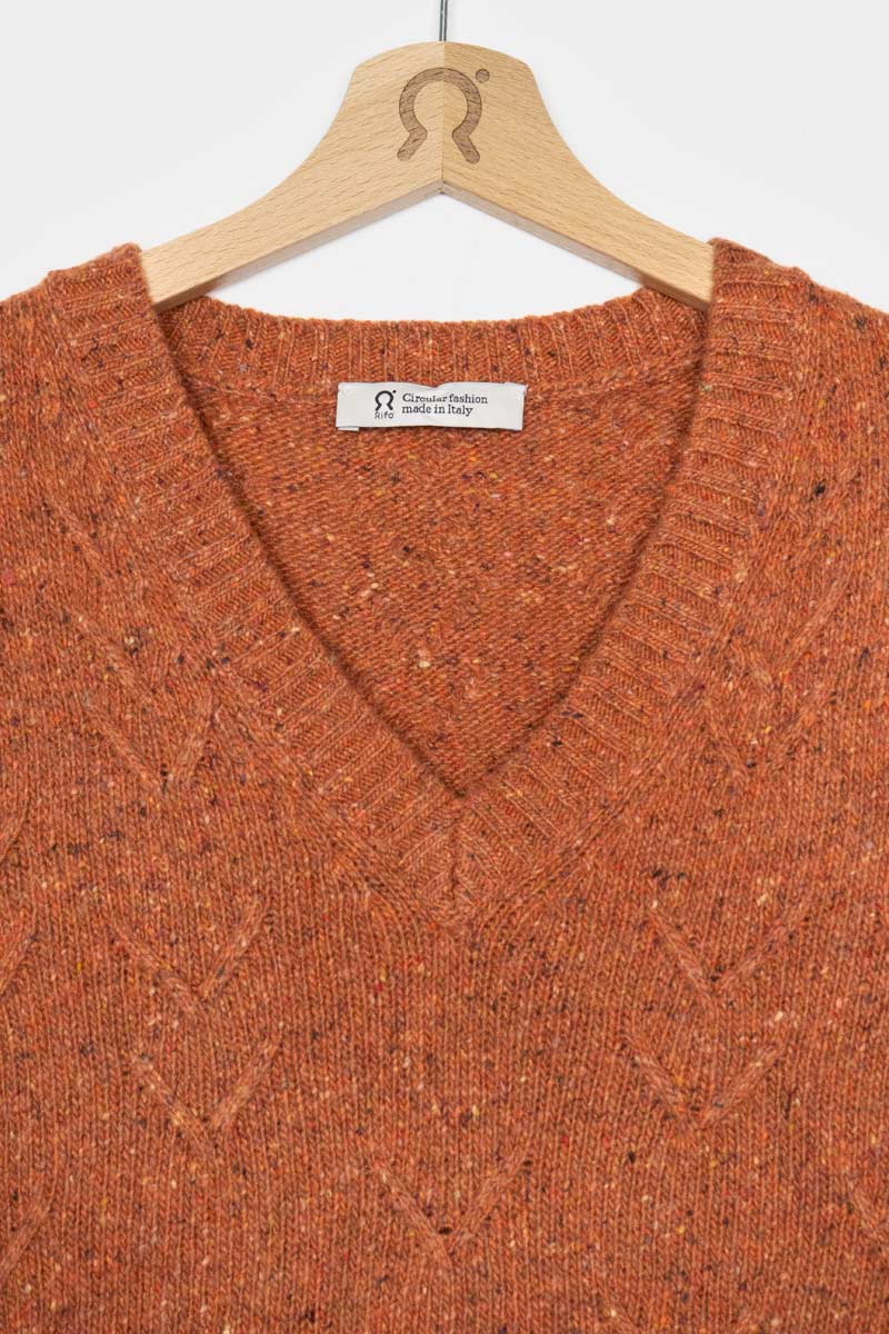 Arancio Ruggine | Maglia Donna Cashmere Rigenerato Eliana