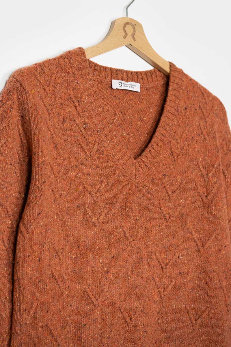 Arancio Ruggine | Maglia Donna Cashmere Rigenerato Eliana