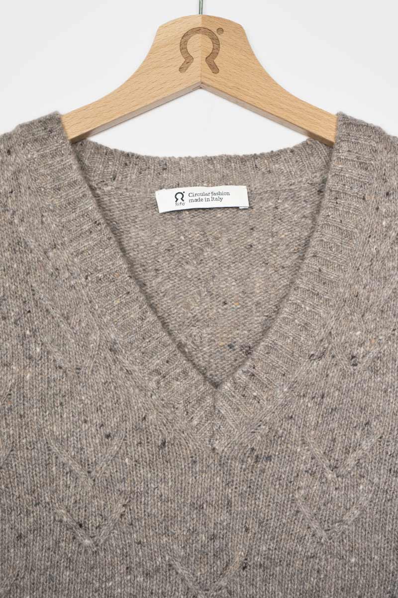 Greige Nebbia | Maglia Donna Cashmere Rigenerato Eliana